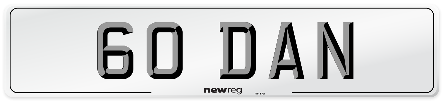 60 DAN Number Plate from New Reg